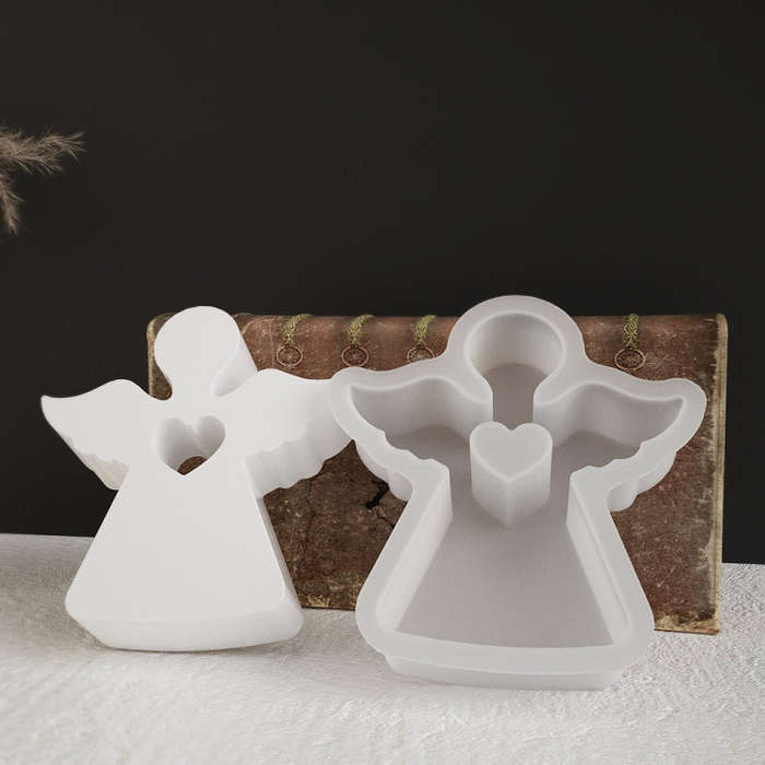 DIY Epoxy Easter Desktop Decoration Candle Silicone Mold, Angel 001, Angel 002, House 001, House ...