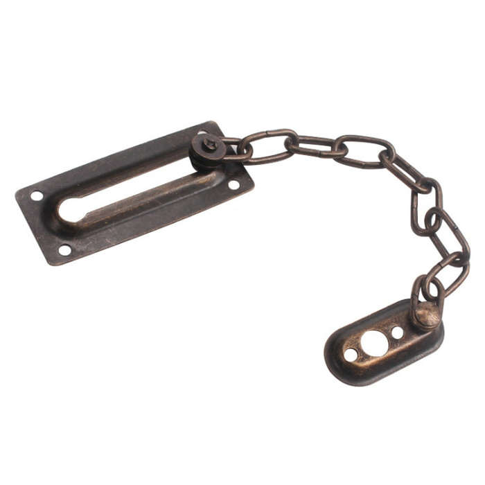 Security Door Chain Anti-theft Home Door Bolt Latch Window Chain Lock, Square Black, Square Silve...