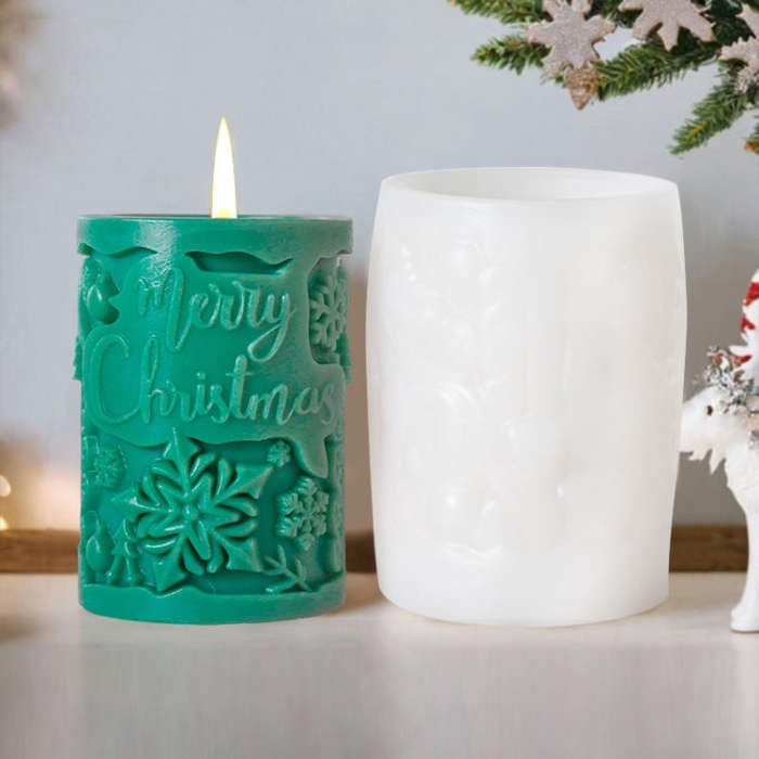Christmas Aromatherapy Candle Cylinder DIY Silicone Mold, ZL-845, ZL-846, ZL-849, ZL-850