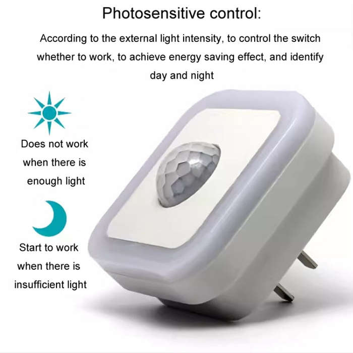 Home LED Human Auto Sensor Night Light Plug-In Wiring-Free Staircase Corridor Aisle Light, US Plu...