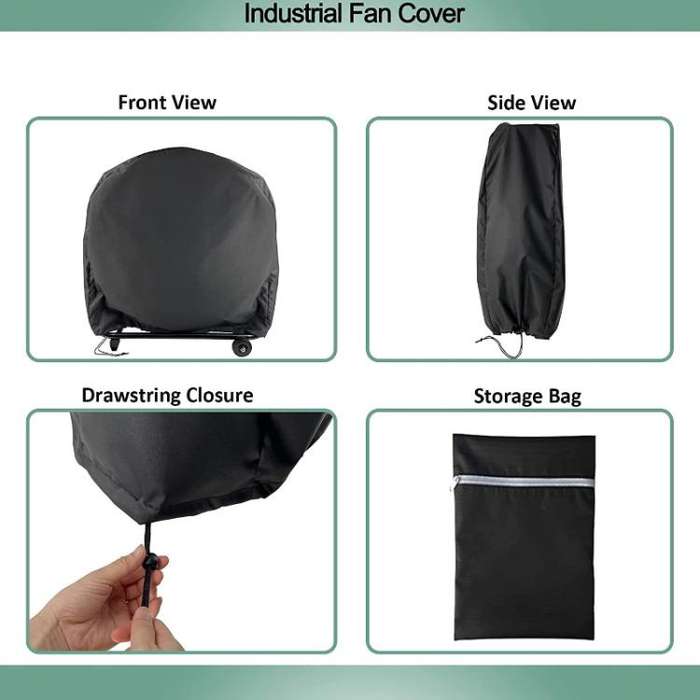 Outdoor Industrial Fan Waterproof and Dustproof Protective Cover, 61 x 19 x 61cm, 78 x 22 x 78cm,...
