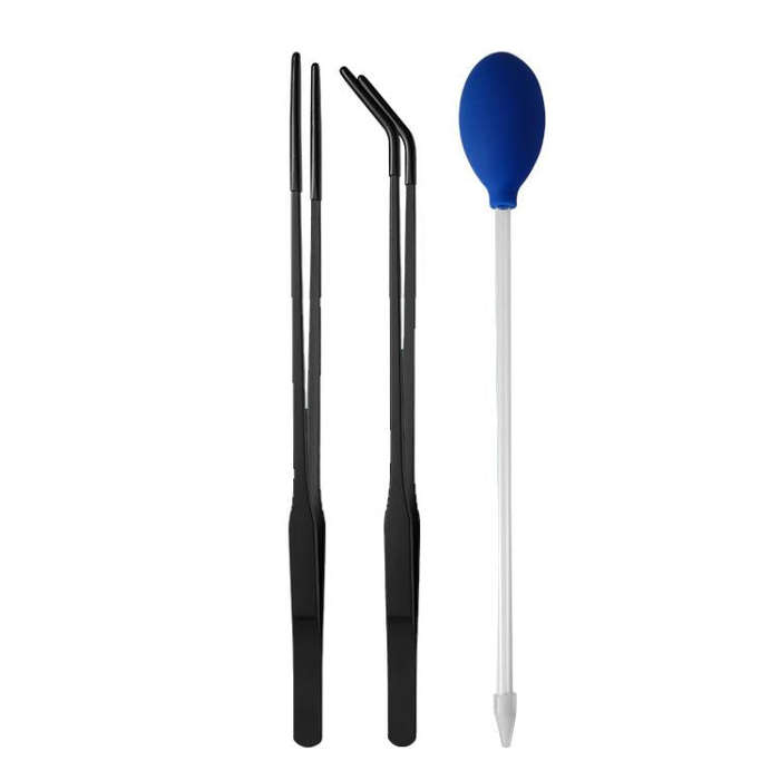 Pet Feeding Tweezers Reptile Pets Feeding Clip Aquascape Tool, Original Color Straight Head, Blac...