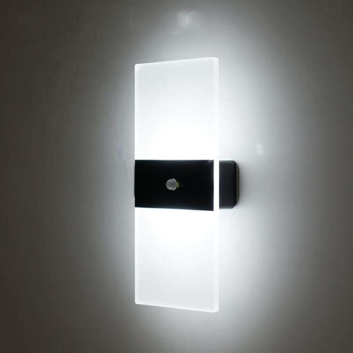 Magnetic Acrylic Smart Induction Night Light Rechargeable Wall Lamp Bedroom Bedside Lamp, White A...