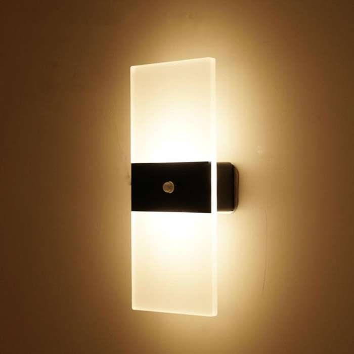 Magnetic Acrylic Smart Induction Night Light Rechargeable Wall Lamp Bedroom Bedside Lamp, White A...