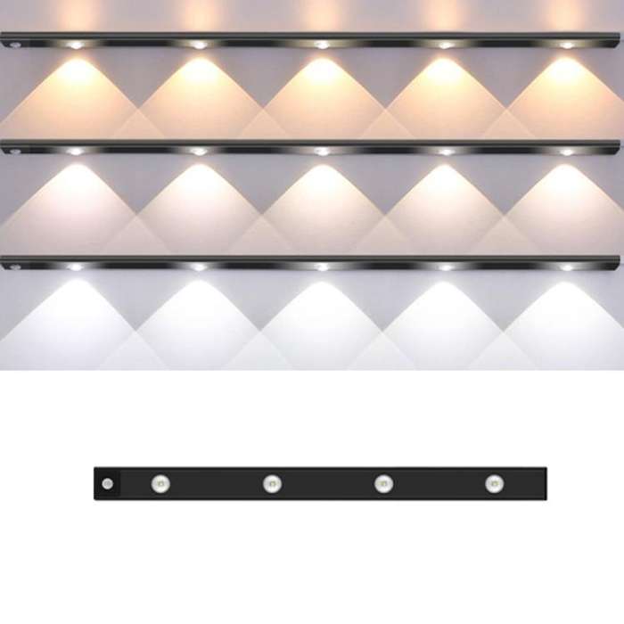 Rechargeable Motion Sensor Light Bar Cabinet Wardrobe Lamp With Remote Control