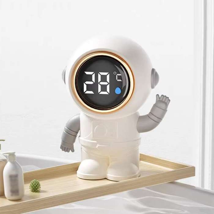 LED Screen IPX9 Waterproof Baby Bath Smart Electronic Thermometer, Rocket, Astronaut, Space UFO
