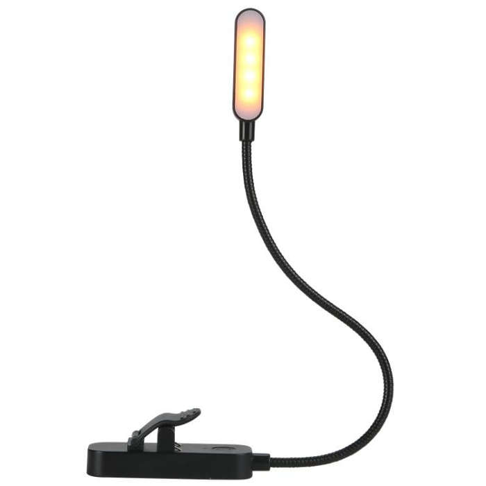 Hose Clip Book Light Night Reading Lamp Adjustable Brightness USB Rechargeable Book Clip Lights, ...