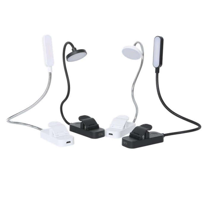 Hose Clip Book Light Night Reading Lamp Adjustable Brightness USB Rechargeable Book Clip Lights, ...