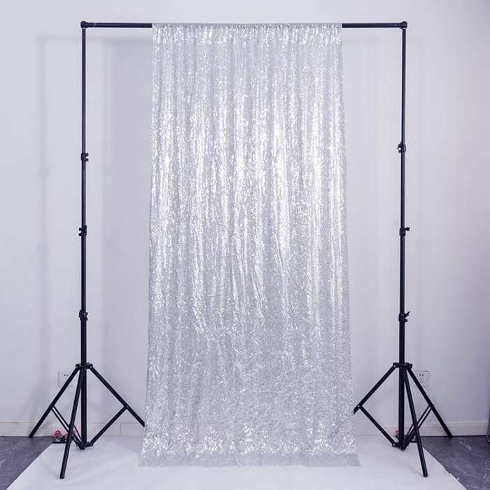 Hotel Wedding Banquet Site Background Curtains Embroidered Cloth Sequin Curtains Festival Party D...