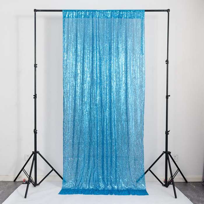 Hotel Wedding Banquet Site Background Curtains Embroidered Cloth Sequin Curtains Festival Party D...