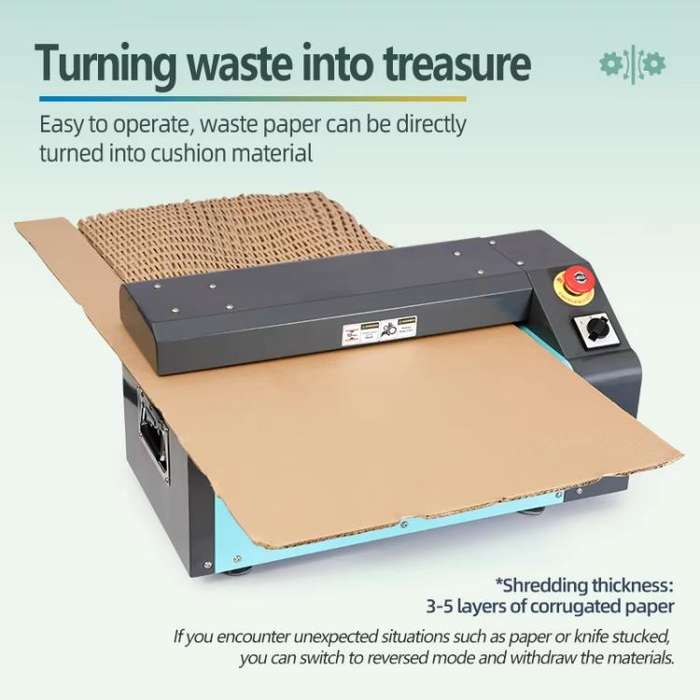 370W Cardboard Shredder Handles 10mm Thickness, 5M/Min Speed For Packaging & Recycling, 35cm EU P...