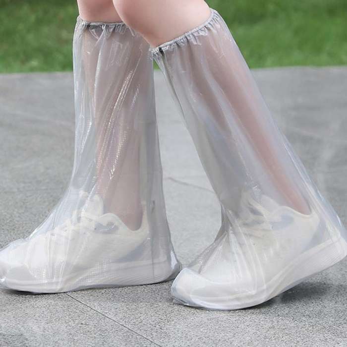 Outdoor Disposable PE High-Tube Rainproof Shoe Covers, 10pcs /Set