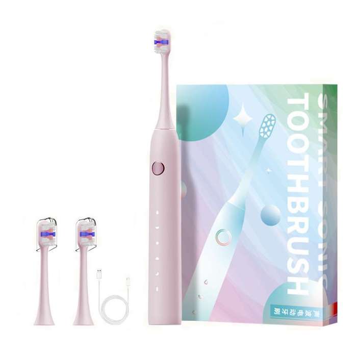 Rechargeable Sonic Electric Toothbrush for Adults with Custom Mode, Antibacterial Brush Heads, Sm...