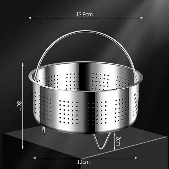 Kacheeg 304 Stainless Steel Steamer Basket for Rice Cooker/Pots with Handles & Stand, Perforated ...