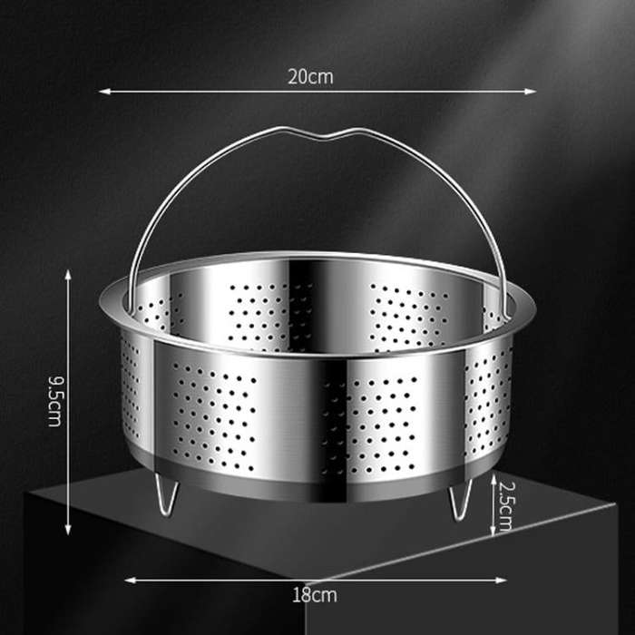 Kacheeg 304 Stainless Steel Steamer Basket for Rice Cooker/Pots with Handles & Stand, Perforated ...