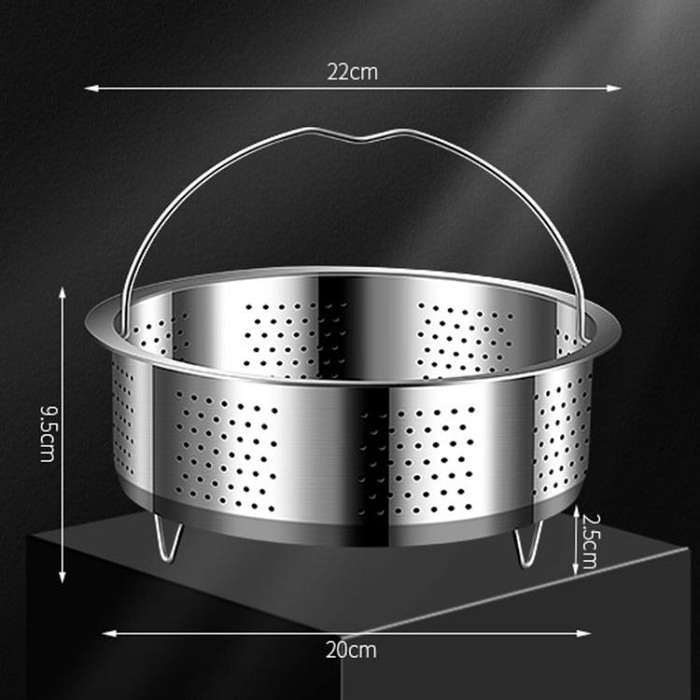 Kacheeg 304 Stainless Steel Steamer Basket for Rice Cooker/Pots with Handles & Stand, Perforated ...