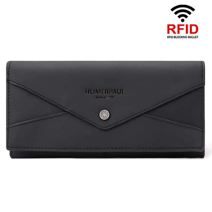HUMERPAUL BP998 Women Leather Long Wallet RFID Multi-Card Holder Clutch Bag
