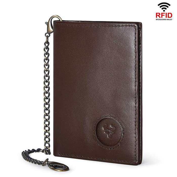 Compatible With Airtag HUMERPAUL BP798 Leather Wallet With Tracker Hole RFID Pull-Out Card Holder...