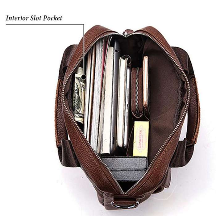 HUMERPAUL HUMH544 Business Commuter Leather Men Shoulder Bag