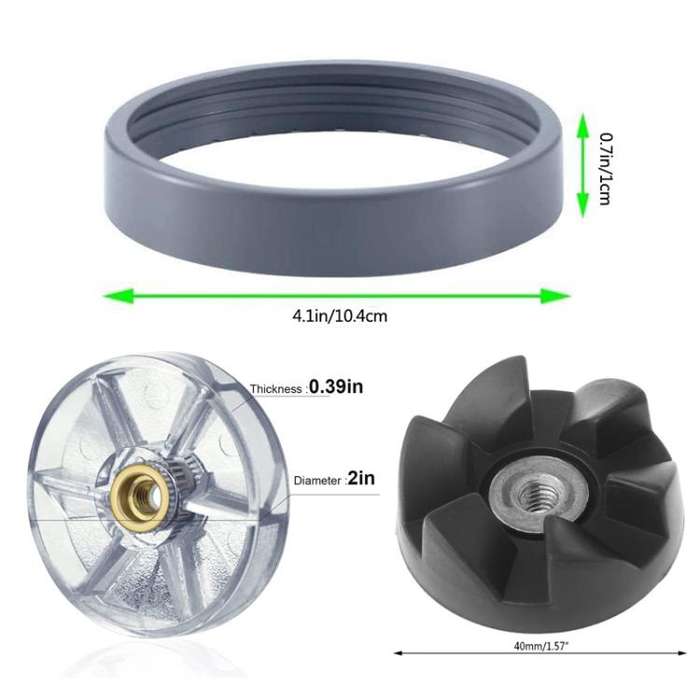 For Nutribullet 600W 900W Blender Juicer Replacement Parts, 3pcs Black Rubber Gear, 3pcs Motor To...