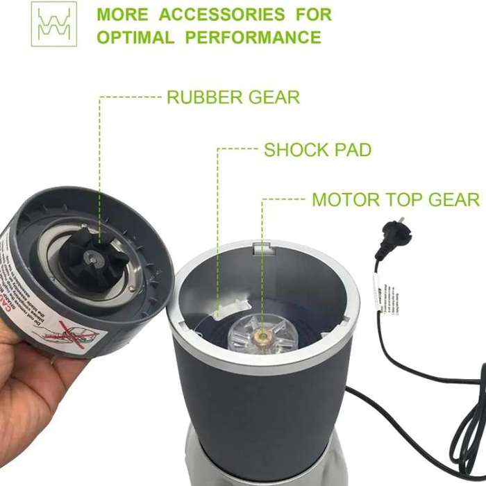 For Nutribullet 600W 900W Blender Juicer Replacement Parts, 3pcs Black Rubber Gear, 3pcs Motor To...