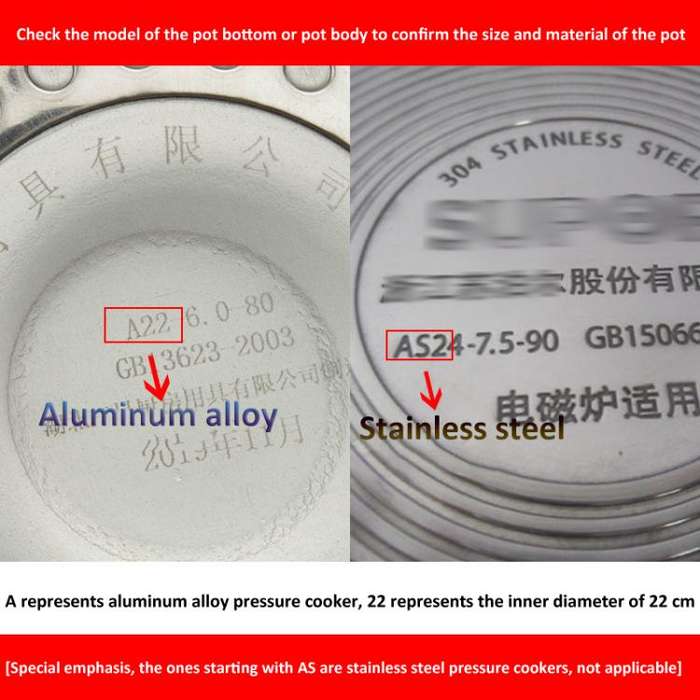 Silicone Sealing Ring/Gasket for Aluminum Pressure Cookers, 16cm, 18cm, 20cm, 22cm, 24cm, 26cm, 2...