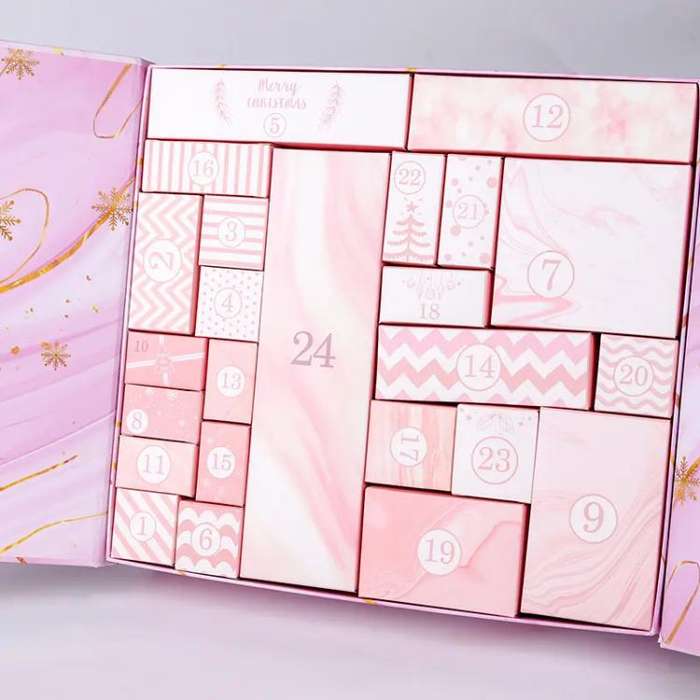 Christmas Advent Calendar Blind Box 24 Empty DIY Gift Boxes Countdown Surprise For Kids & Adults,...