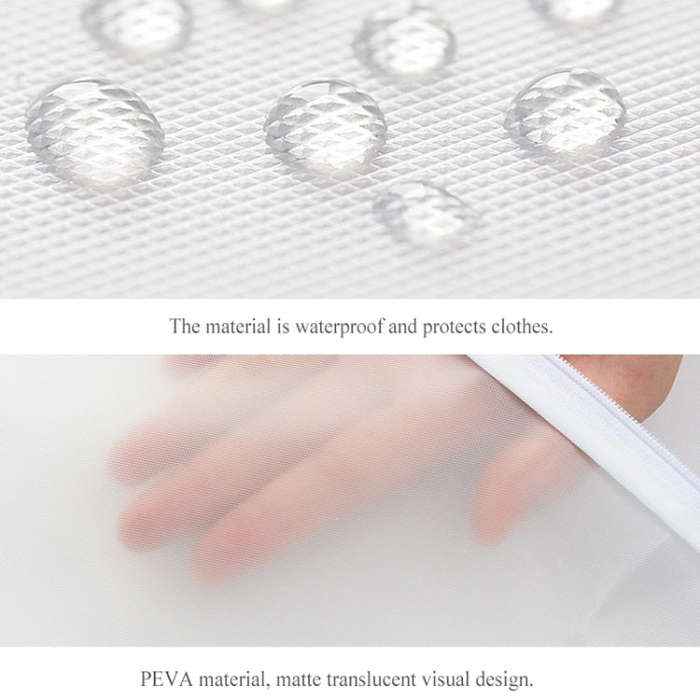 2 PCS Transparent Wardrobe Storage Bags Cloth Hanging Garment Suit Coat Dust Cover with Zipper