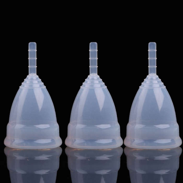 3PCS Reusable Soft Cup Medical Grade Silicone Menstrual Cup, Large, Small