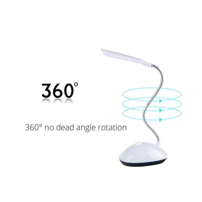 2 PCS Flexible Adjustable Portable Bedroom Reading Desk Lamp LED Night Light for Children, White,...