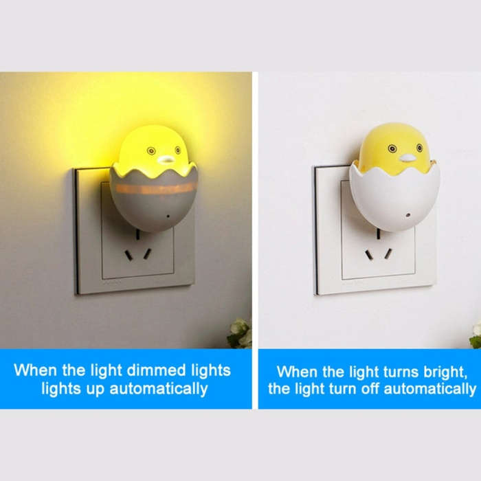 Yellow Duck Wall Socket Lamps LED Night Light Light Control Sensor Bedroom Night Lamp, US Plug, A...