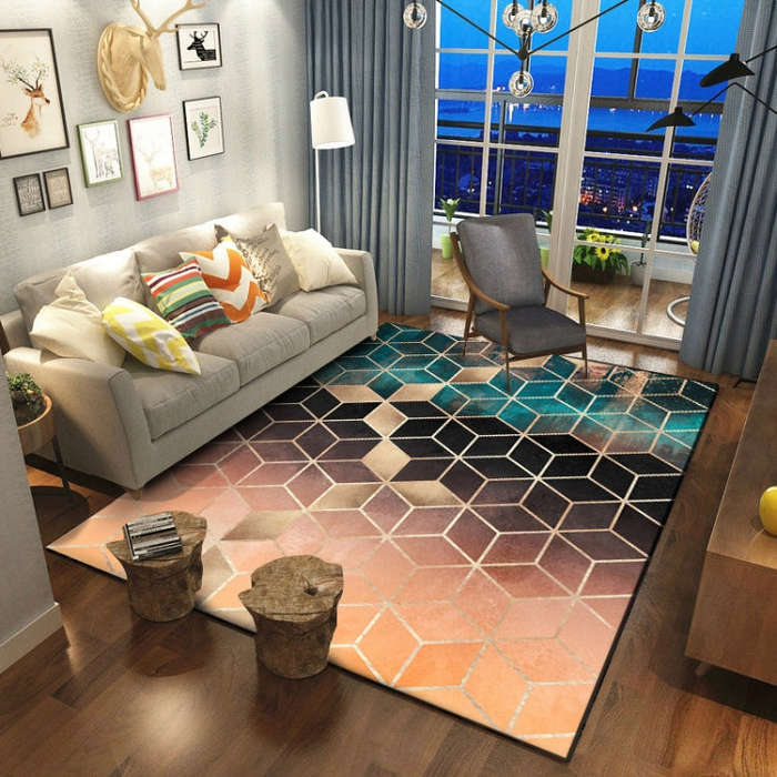 Geometric Pattern Bedroom Door Rug Decorative Mat, 40x60cm, 45x75cm, 60x90cm, 40x120cm, 80x120cm,...