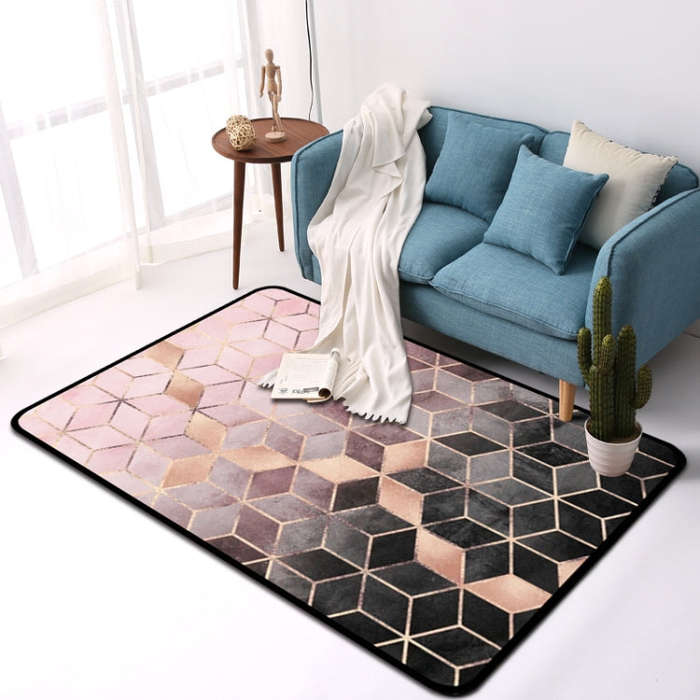 Geometric Pattern Bedroom Door Rug Decorative Mat, 40x60cm, 45x75cm, 60x90cm, 40x120cm, 80x120cm,...