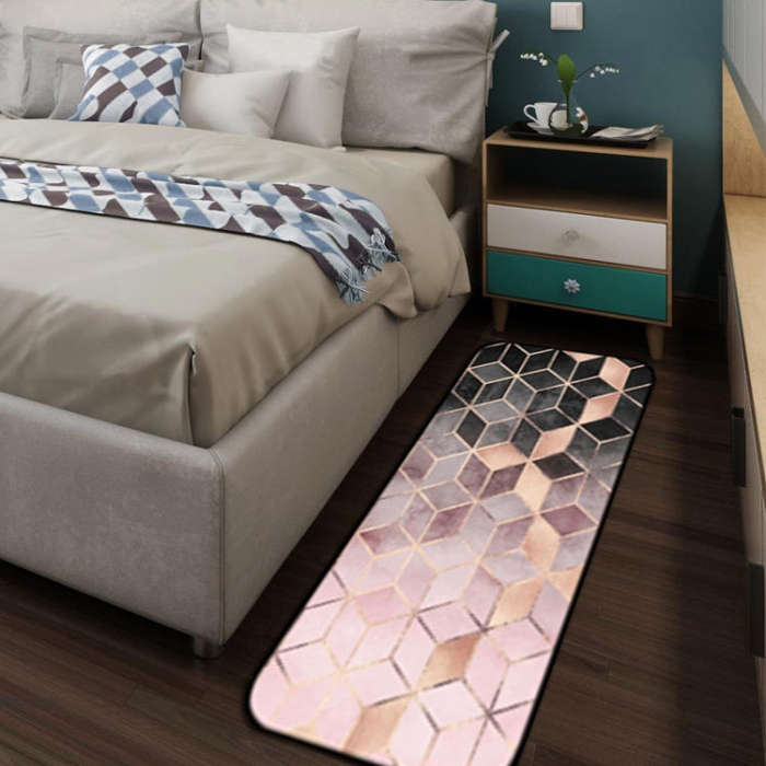Geometric Pattern Bedroom Door Rug Decorative Mat, 40x60cm, 45x75cm, 60x90cm, 40x120cm, 80x120cm,...