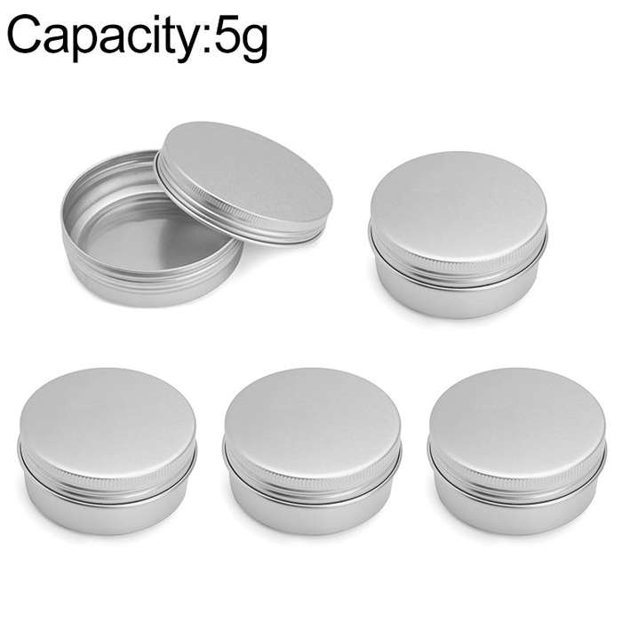 5 PCS Thread Refillable Aluminum Packaging Box Cosmetic Small Storage Case, 5g, 10g, 15g, 30g, 50...