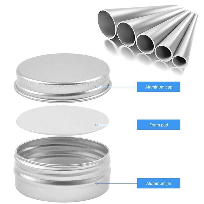 5 PCS Thread Refillable Aluminum Packaging Box Cosmetic Small Storage Case, 5g, 10g, 15g, 30g, 50...