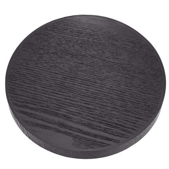 Creative Round Solid Wood Tea Tray Hotel Wooden Tay Storage Tray, Diameter: 27 cm, Black, Diamete...