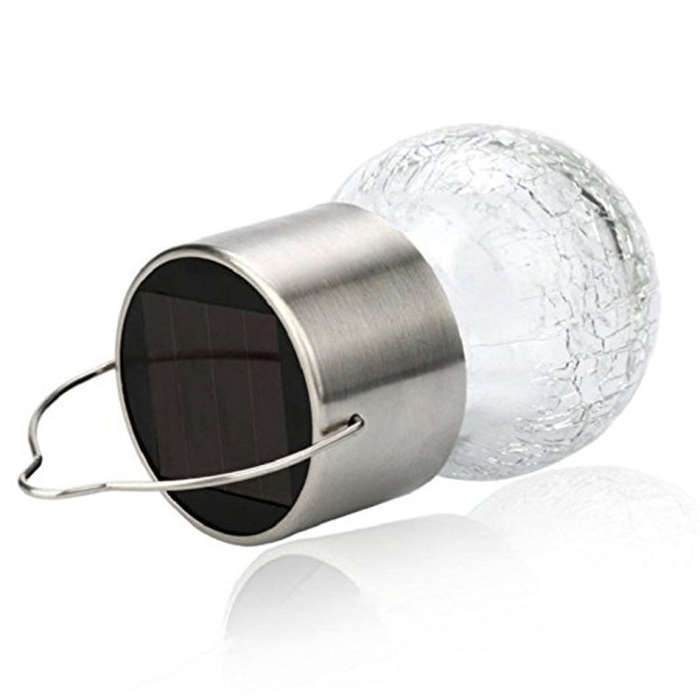 RGB Color Outdoor Hanging Decoration Shiny Crystal Gaze Ball Lamp with Solar Panel