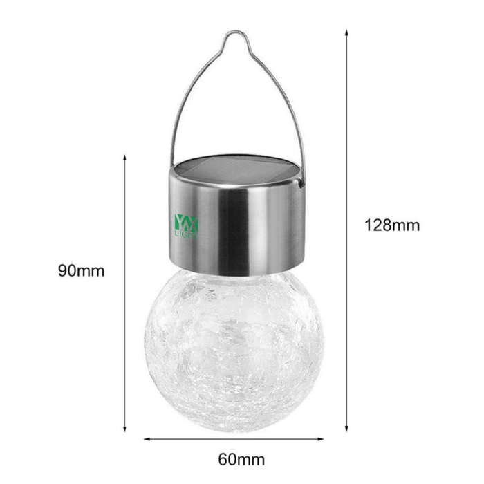 RGB Color Outdoor Hanging Decoration Shiny Crystal Gaze Ball Lamp with Solar Panel