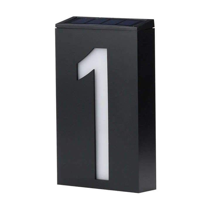 0.36W Solar Powered Wall Mount 6 LEDs Lighting Doorplate Lamp House Number Porch Lights with Sola...