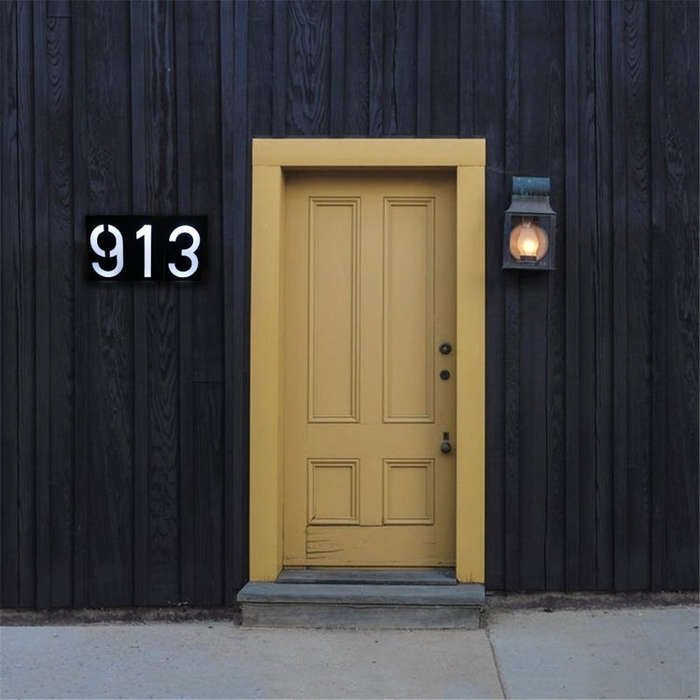 0.36W Solar Powered Wall Mount 6 LEDs Lighting Doorplate Lamp House Number Porch Lights with Sola...