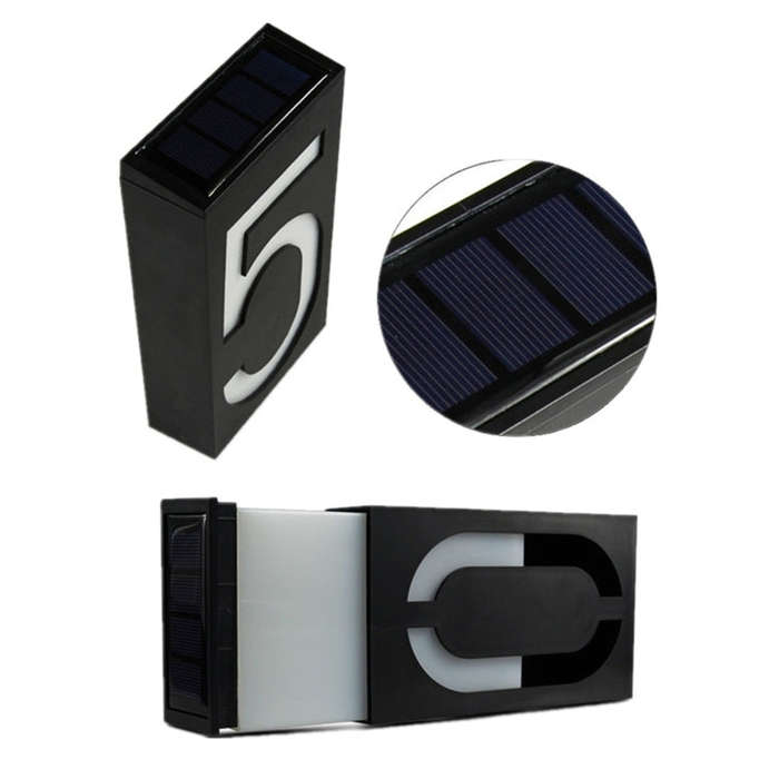 0.36W Solar Powered Wall Mount 6 LEDs Lighting Doorplate Lamp House Number Porch Lights with Sola...