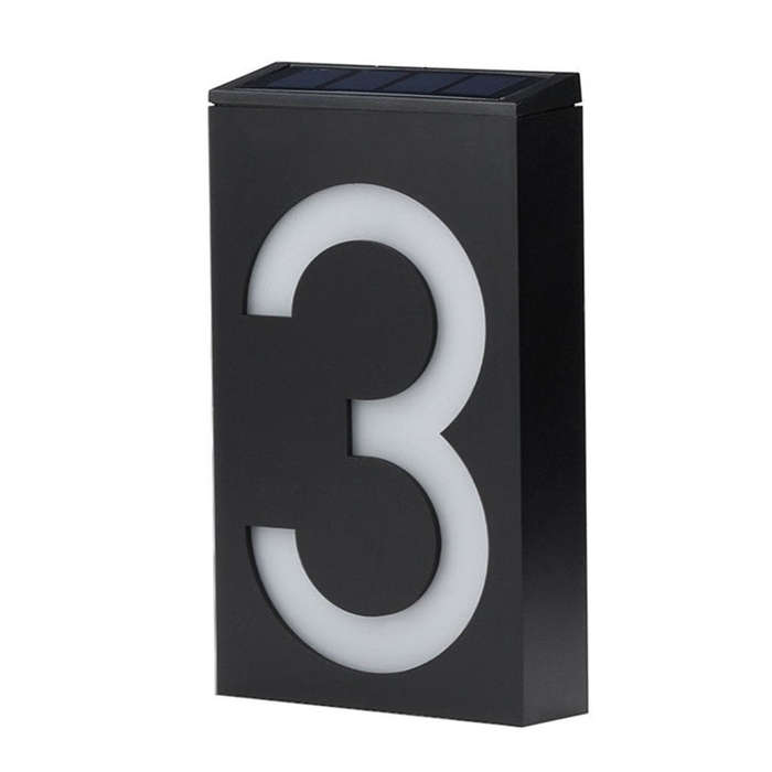 0.36W Solar Powered Wall Mount 6 LEDs Lighting Doorplate Lamp House Number Porch Lights with Sola...
