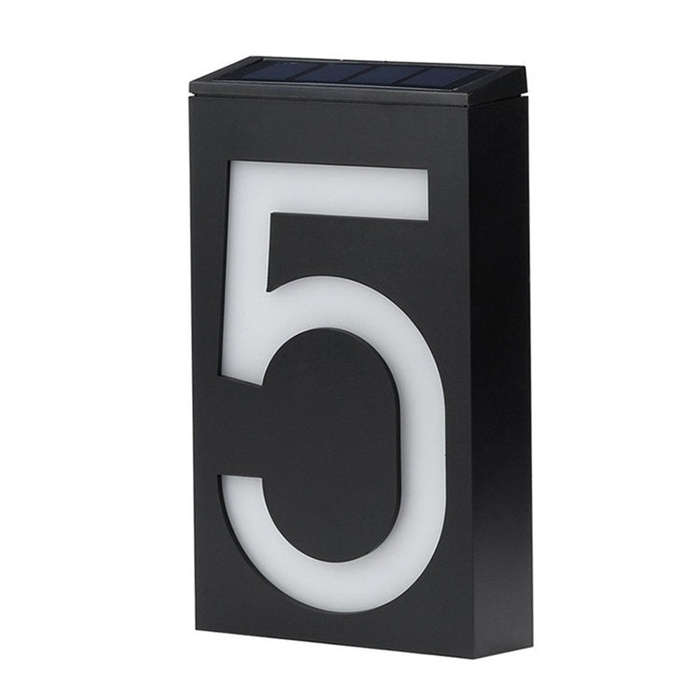 0.36W Solar Powered Wall Mount 6 LEDs Lighting Doorplate Lamp House Number Porch Lights with Sola...