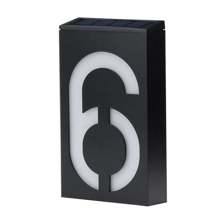 0.36W Solar Powered Wall Mount 6 LEDs Lighting Doorplate Lamp House Number Porch Lights with Sola...