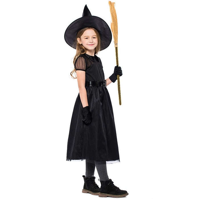 Black Gauze Little Witch Costume, Halloween Cosplay Witch Costume, S, M, L