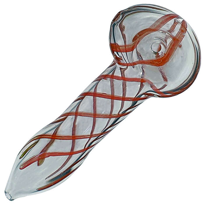 SP054: Outside Colour Spoon Pipe - 9cm / GREEN / glass
