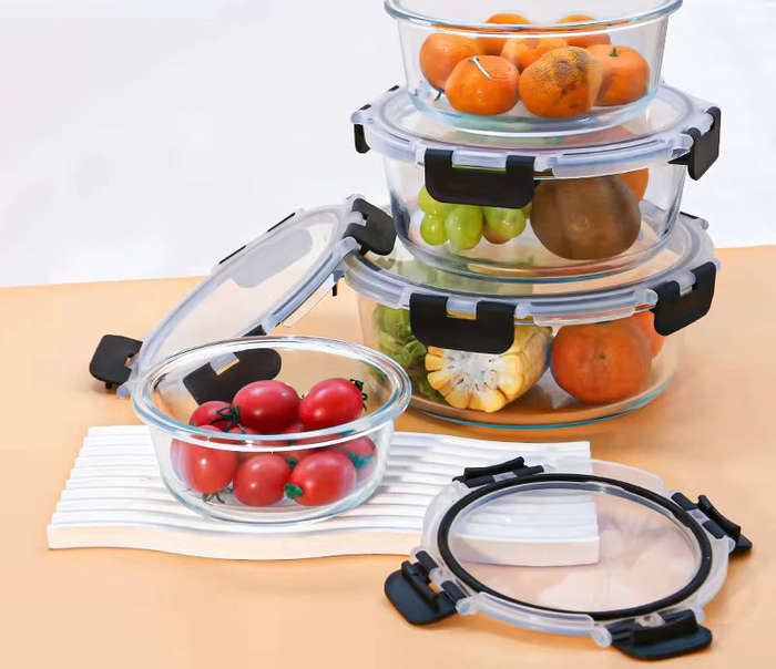 Tingli 4 Pieces Round Food Storage Container Set