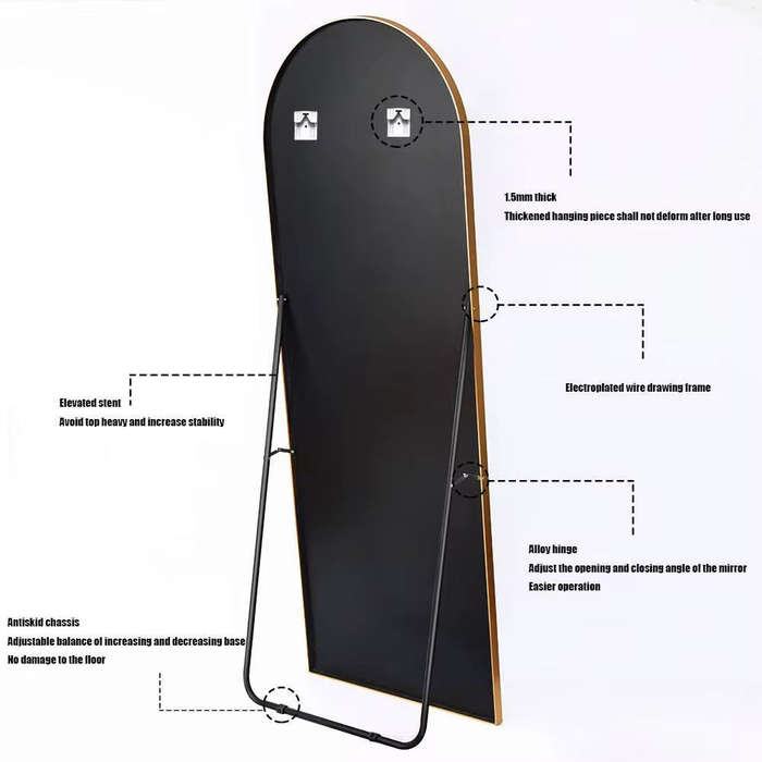 Oval Shaped Unbreakable Mirror - Shatterproof Full Length Mirror