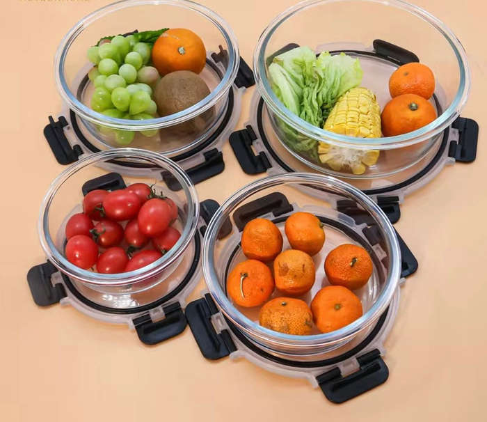 Tingli 4 Pieces Round Food Storage Container Set